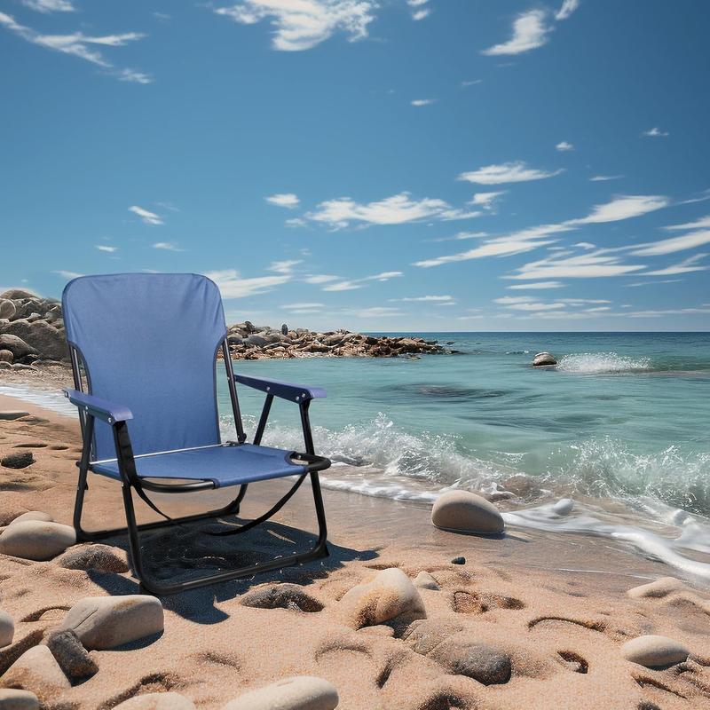 Pack 2 Silla Playa Plegable  Sillas Playa | Ligera y Resistente | con Asa de Transporte | Color Azul y Turquesa | Medidas 54x54x25/63 cm | Peso Máximo 120 Kg