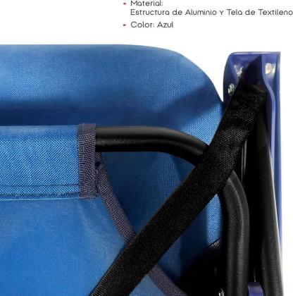 Pack 2 Silla Playa Plegable  Sillas Playa | Ligera y Resistente | con Asa de Transporte | Color Azul y Turquesa | Medidas 54x54x25/63 cm | Peso Máximo 120 Kg