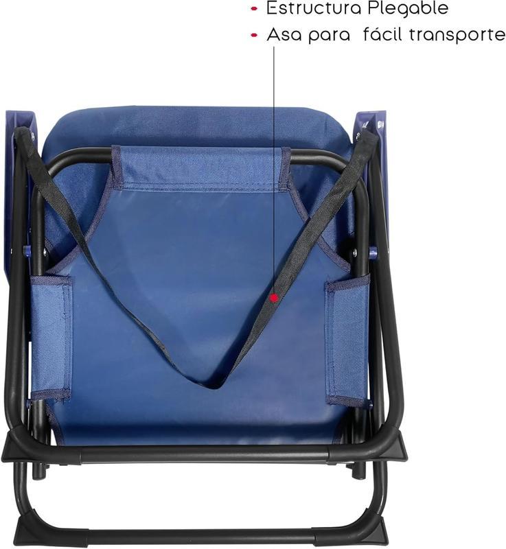Pack 2 Silla Playa Plegable  Sillas Playa | Ligera y Resistente | con Asa de Transporte | Color Azul y Turquesa | Medidas 54x54x25/63 cm | Peso Máximo 120 Kg