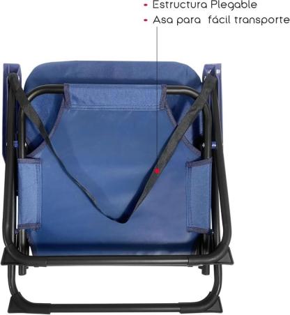 Pack 2 Silla Playa Plegable  Sillas Playa | Ligera y Resistente | con Asa de Transporte | Color Azul y Turquesa | Medidas 54x54x25/63 cm | Peso Máximo 120 Kg
