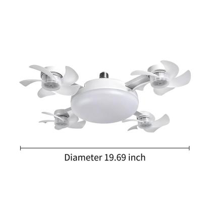 MREGB 2026 Nueva lámpara con ventilador para casquillo, ventilador de techo con luz y mando a distancia, ventilador-bombilla LED 2 en 1 (casquillo E27) de intensidad regulable, ventilador de refrigeración ultrasilencioso y de bajo consumo para dormitorio,
