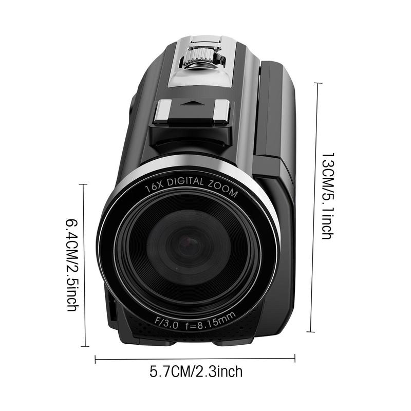 Cámara DVC, grabadora de vídeo Full HD 1080P, videocámara portátil con pantalla LCD TFT de 3 pulgadas, pantalla IPS giratoria de 270°, mando a distancia y tarjeta de memoria de 32 GB, cámara para vlogging.