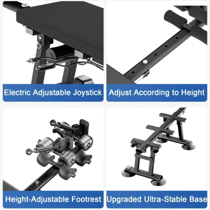Mesa eléctrica de descompresión lumbar ajustable, con extensión cervical, soporte para espalda y diseño en cuero PU, ideal para hogar, oficina y gimnasio.