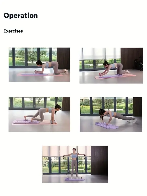 Tabla de Pilates multifuncional y plegable 8 en 1: 24 patas antideslizantes, almacenamiento compacto; equipo de gimnasio en casa para entrenamientos y uso en la sala de estar.