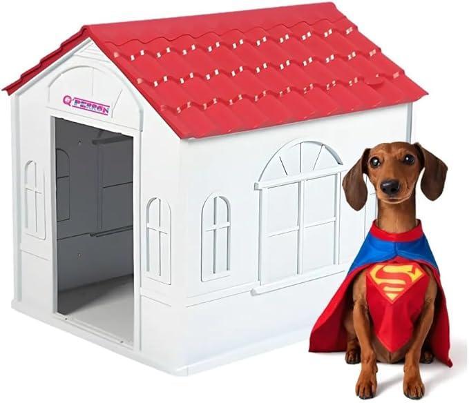 Casa Para Perro Q Perrón Raza Chica Resistente Al Exterior, Fácil De Ensamblar Y Limpiar