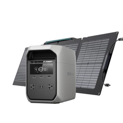 Estación de energía portátil DELTA 3 Classic con panel solar de 160 W o 220 W, carga solar, batería LiFePO4 y salida de CA de 1800 W / USB-C de 100 W.