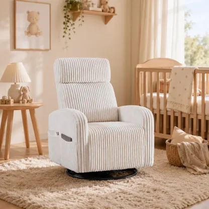 Sillón mecedor y giratorio de pana para guardería Yaheetech