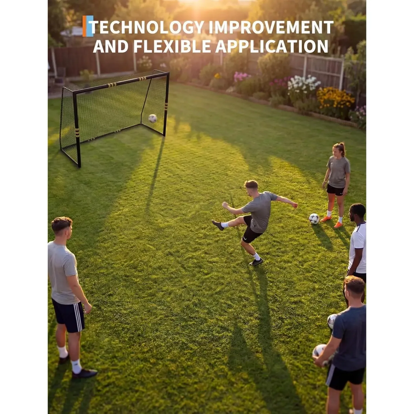 Portería de fútbol profesional: diseño resistente a la intemperie y con acolchado de espuma. Portería de fútbol para exteriores con red de malla cerrada para niños y adultos, pared de tiro de alta calidad para juegos recreativos y entrenamiento.