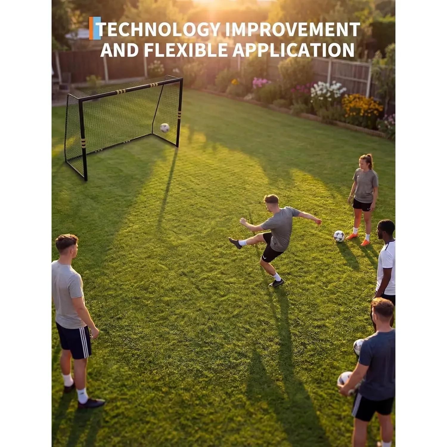 Portería de fútbol profesional: diseño resistente a la intemperie y con acolchado de espuma. Portería de fútbol para exteriores con red de malla cerrada para niños y adultos, pared de tiro de alta calidad para juegos recreativos y entrenamiento.
