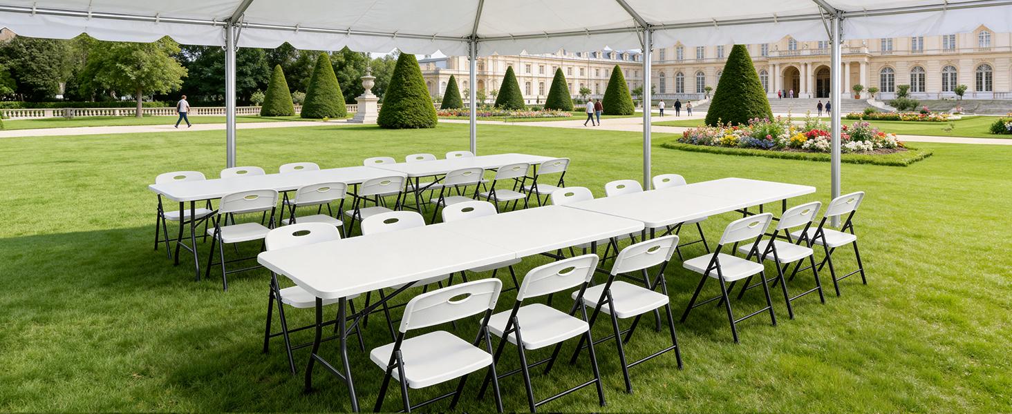 Heavy-Duty Plastic Folding Chair,heavy duty chairs, Ergonomic Back, Outdoor White Folding Chairs for Outside Indoor, Portable 350 lbs Capacity Heavy Duty Plastic Metal Foldable Chairs, Stackable & Portable, for Home, Party, Indoor & Outdoor Use