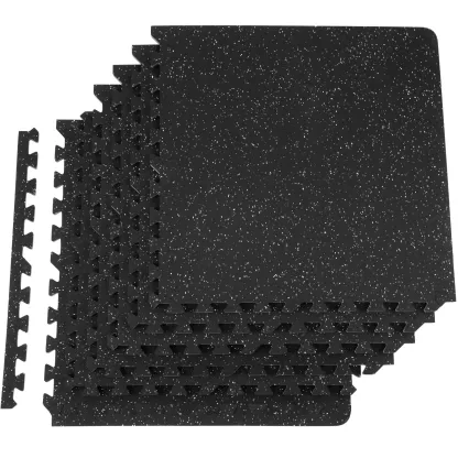 25 alfombrillas de gimnasio de 1/2 pulgada de grosor, 24" x 24", de espuma EVA y goma, entrelazables, con cobertura de 100 pies cuadrados, suelo tipo puzle impermeable para gimnasio, hogar, garaje y sótano.