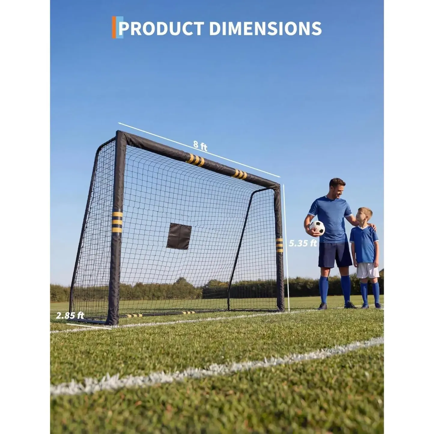Portería de fútbol profesional: diseño resistente a la intemperie y con acolchado de espuma. Portería de fútbol para exteriores con red de malla cerrada para niños y adultos, pared de tiro de alta calidad para juegos recreativos y entrenamiento.