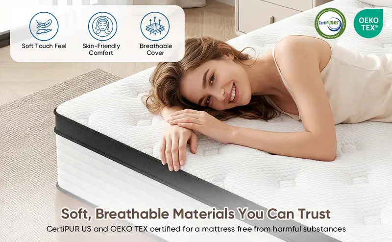 Medium Firm Memory Foam Mattress with Lumbar Support - 10,12,14in Twin,Full,Queen,King Sizes - Ideal for Home Guest Rooms, Hotels, Boxed Furniture Gifts, Ergonomic Memory Foam, Supportive Foam,dorm essentials,home decor