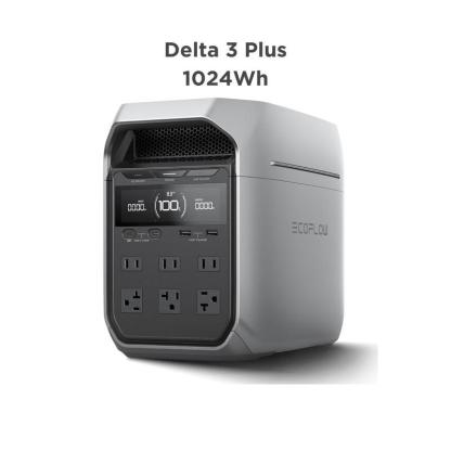 Serie DELTA 3, batería LFP de 1 kWh para respaldo doméstico, camping y generador solar para caravanas (panel solar opcional) con entrada solar de 500-1000 W, generador eléctrico + UPS
