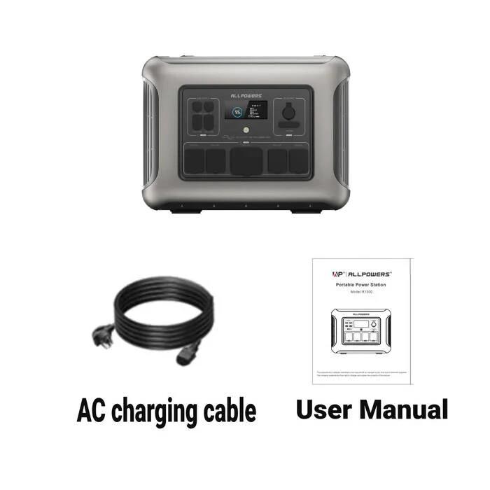 ALLPOWERS R2500 Portable Power Station 2016Wh,LiFePO4 Battery,Full Charge in 1.5 Hours,Solar Powered Generator for Home Use,Outdoor Camping,Off-Grid Emergency
