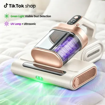 Aspiradora inalámbrica para colchones, aspiradora de limpieza profunda (16 kPa) con función de golpeteo a 80.000 RPM, luz UV-C y ultrasonidos, y depósito de polvo con doble filtro HEPA; ideal para sofás, cunas y pelo de mascotas (sohochic).