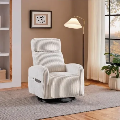 Sillón mecedor y giratorio de pana para guardería Yaheetech