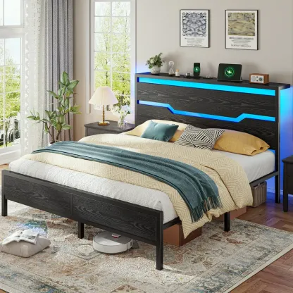 Estructura de cama LED con estación de carga