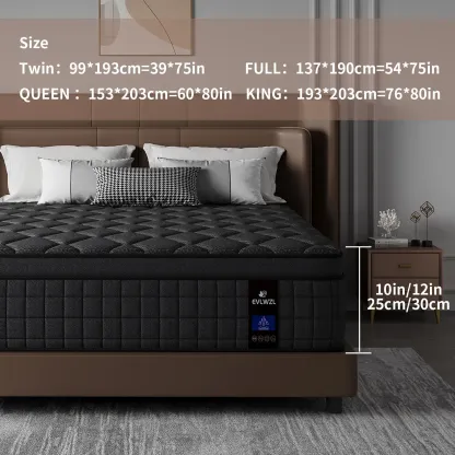 Medium Firm Hybrid Memory Foam Mattress, 8-14 Inch