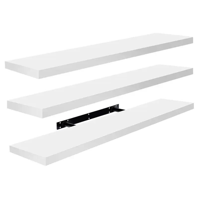 Estantes flotantes Sorbus, paquete de 3, decoración de pared larga