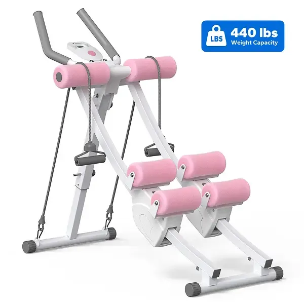 Máquina de entrenamiento abdominal ajustable con monitor LCD para esculpir el core y la cintura