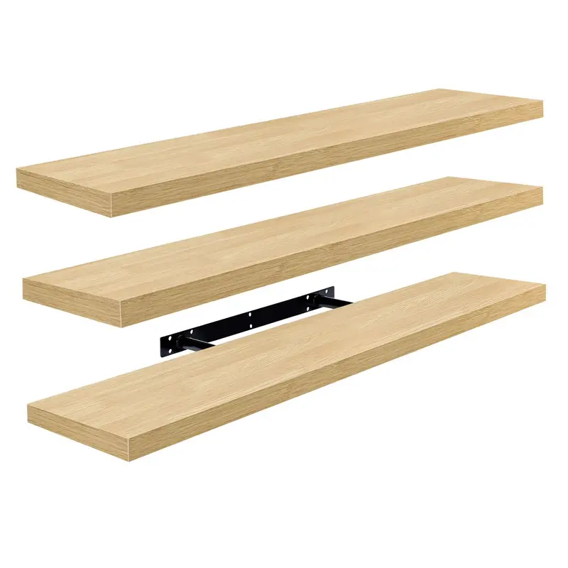 Estantes flotantes Sorbus, paquete de 3, decoración de pared larga