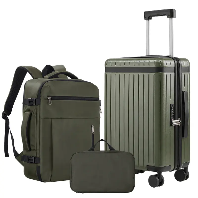 Juego de 3 Maletas Rígidas ABS+PC Expandibles, con Cerradura TSA, Ruedas Silenciosas 360° y Diseño Ligero, 20/24/28 Pulgadas, Ideal para Viajes Internacionales y de Negocios