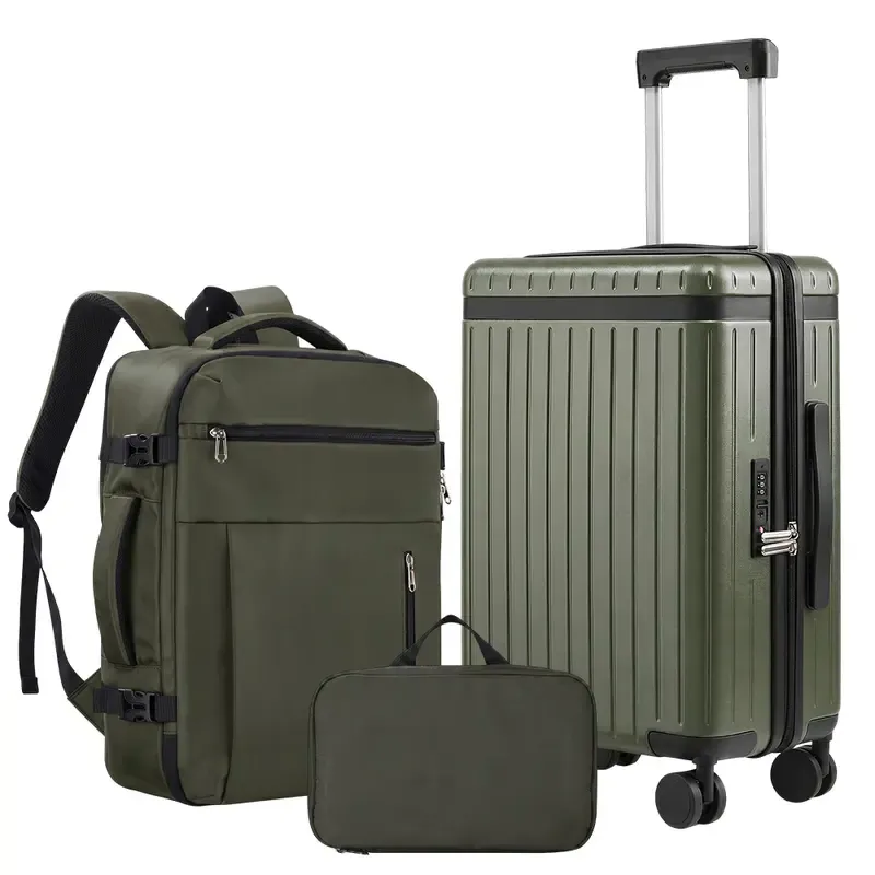 Juego de 3 Maletas Rígidas ABS+PC Expandibles, con Cerradura TSA, Ruedas Silenciosas 360° y Diseño Ligero, 20/24/28 Pulgadas, Ideal para Viajes Internacionales y de Negocios