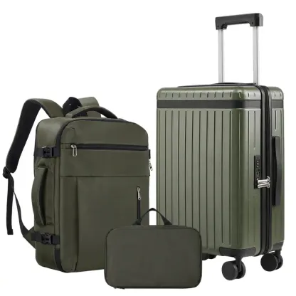 Juego de 3 Maletas Rígidas ABS+PC Expandibles, con Cerradura TSA, Ruedas Silenciosas 360° y Diseño Ligero, 20/24/28 Pulgadas, Ideal para Viajes Internacionales y de Negocios