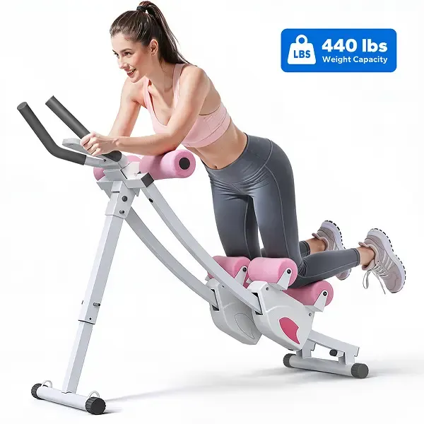 Máquina de entrenamiento abdominal ajustable con monitor LCD para esculpir el core y la cintura