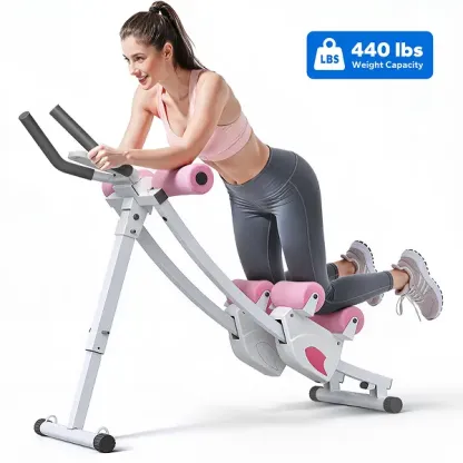 Máquina de entrenamiento abdominal ajustable con monitor LCD para esculpir el core y la cintura
