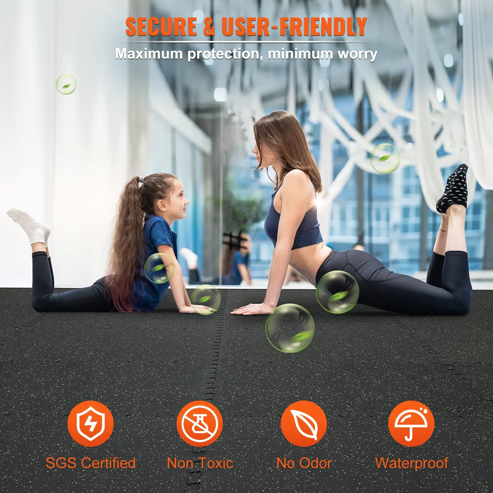 25 alfombrillas de gimnasio de 1/2 pulgada de grosor, 24" x 24", de espuma EVA y goma, entrelazables, con cobertura de 100 pies cuadrados, suelo tipo puzle impermeable para gimnasio, hogar, garaje y sótano.