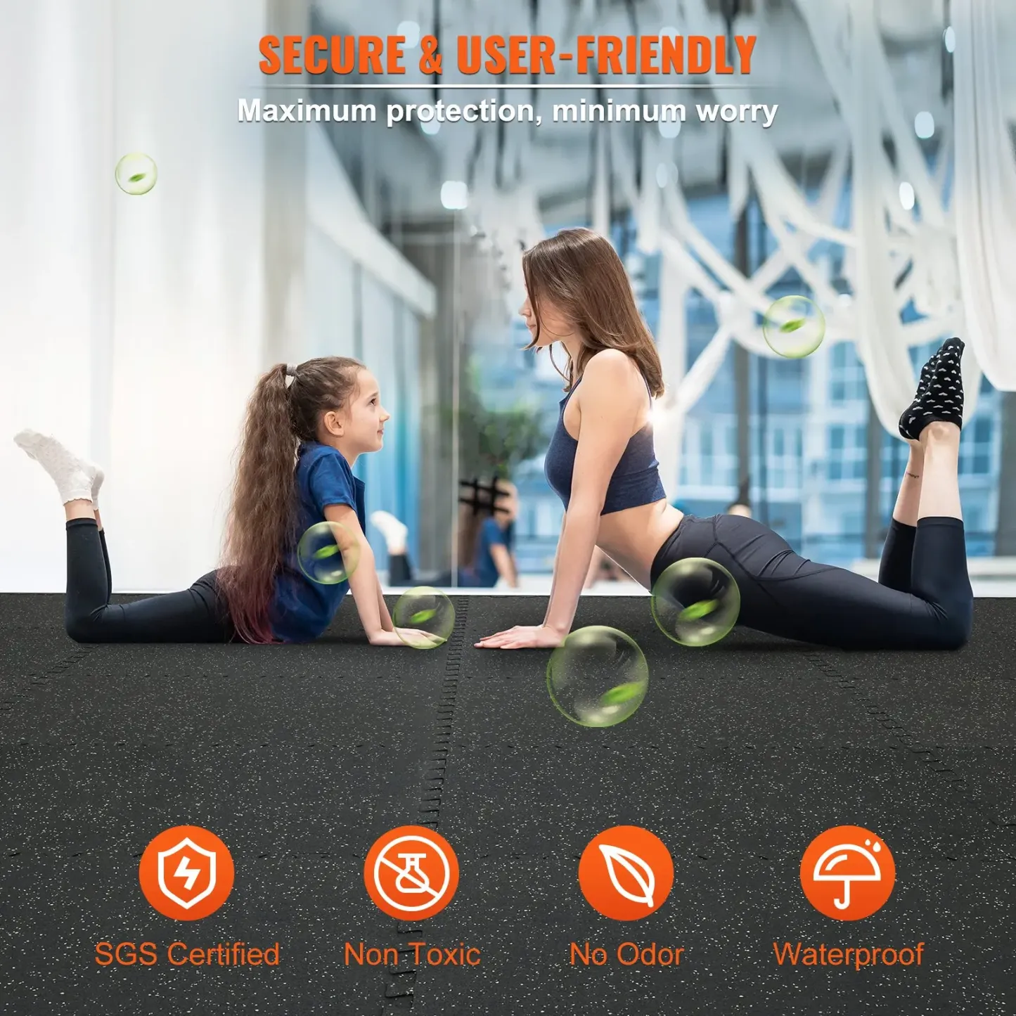 25 alfombrillas de gimnasio de 1/2 pulgada de grosor, 24" x 24", de espuma EVA y goma, entrelazables, con cobertura de 100 pies cuadrados, suelo tipo puzle impermeable para gimnasio, hogar, garaje y sótano.