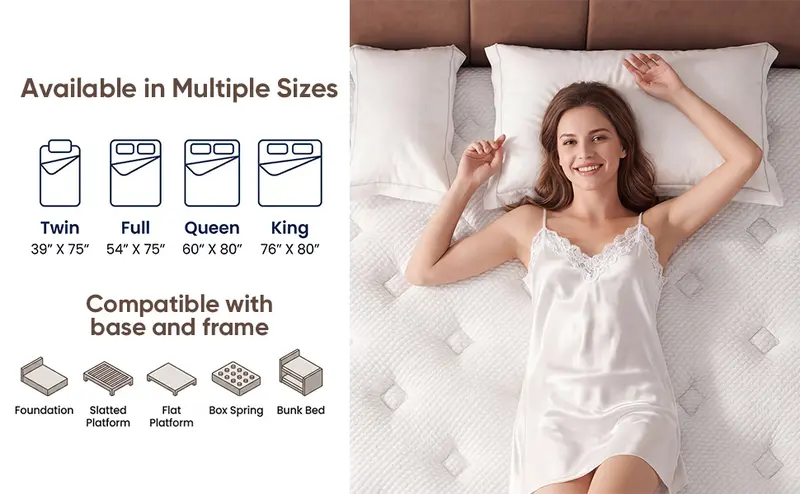 Medium Firm Memory Foam Mattress with Lumbar Support - 10,12,14in Twin,Full,Queen,King Sizes - Ideal for Home Guest Rooms, Hotels, Boxed Furniture Gifts, Ergonomic Memory Foam, Supportive Foam,dorm essentials,home decor