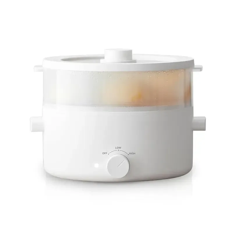 Olla eléctrica portátil de 2 L con revestimiento cerámico antiadherente, multifuncional, calentamiento rápido y protección contra sobrecalentamiento, ideal para ramen, pasta y fondue.
