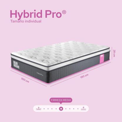 Colchón Color Dreams Pro Hybrid con Eurotop | Híbrido | 28 cm | Eurotop + Resortes ensacados + Espuma viscoelástica