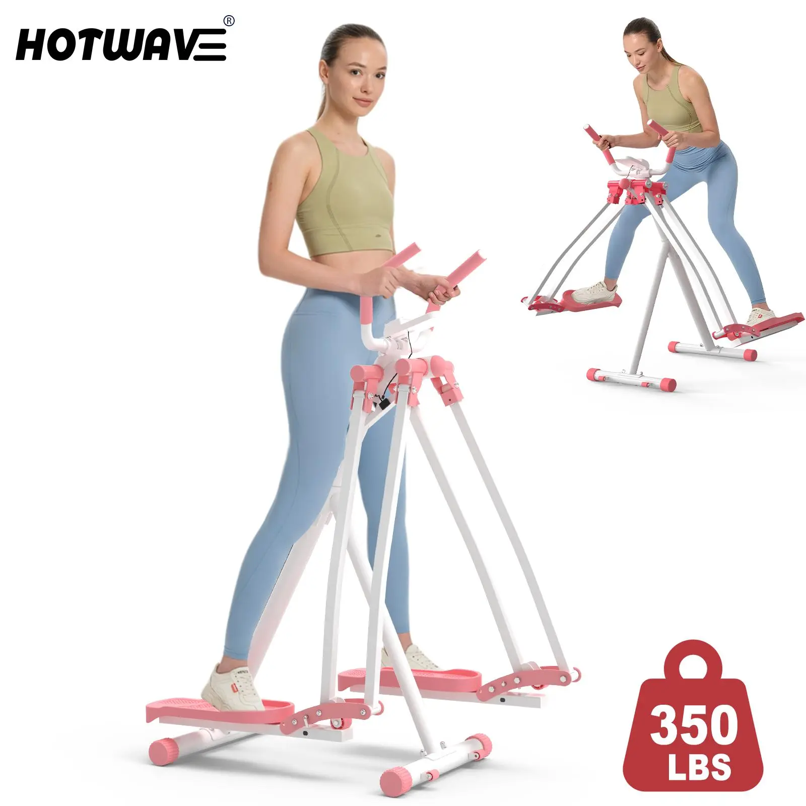 SpaceWalker: Equipo de Fitness Aeróbico Portátil y Unisex, Plegable y Ligero, Diseñado para Trabajar Glúteos, Piernas y Abdominales, Fabricado en Acero al Carbono con Almohadillas de Goma Antideslizantes.
