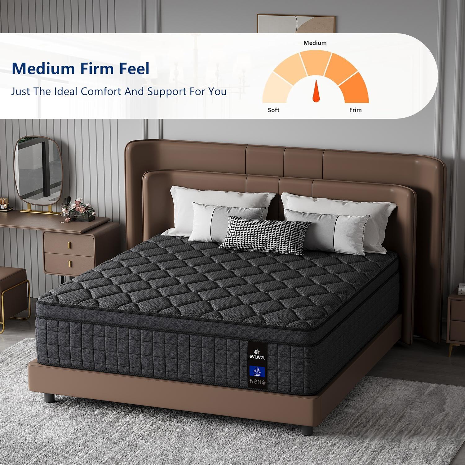 Medium Firm Hybrid Memory Foam Mattress - 8/10/12/14 in Twin, Full, Queen, King Sizes, Lumbar Support, Ergonomic Design, for Home Rooms, Hotels, Boxed Furniture Gift, Memory Foam Mattresses, Queen Size Mattress,dorm essentials,home decor