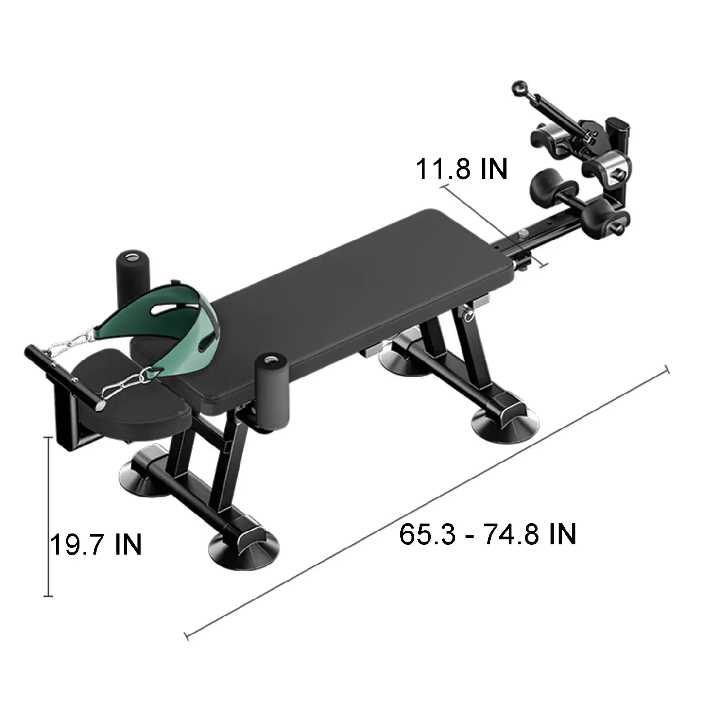 Mesa eléctrica de descompresión lumbar ajustable, con extensión cervical, soporte para espalda y diseño en cuero PU, ideal para hogar, oficina y gimnasio.
