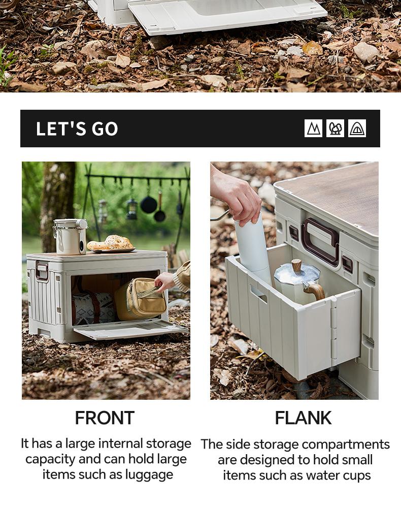 Miaoli Rectangle Foldable Outdoor Storage Box with Lid - Breathable, Odorless, Adjustable Tabletop Home Organizer (Check Product Code Image for Sizes, Main Image/Description for Assembly; Storage Bins with Lids), Organizer Storage, Storage Containers
