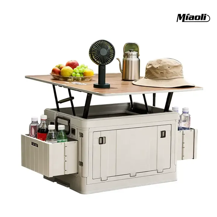 Caja de almacenamiento rectangular plegable para exteriores con tapa: organizador para el hogar transpirable, inodoro y con superficie ajustable.