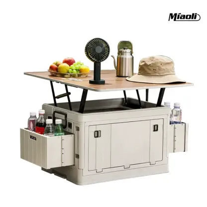 Caja de almacenamiento rectangular plegable para exteriores con tapa: organizador para el hogar transpirable, inodoro y con superficie ajustable.