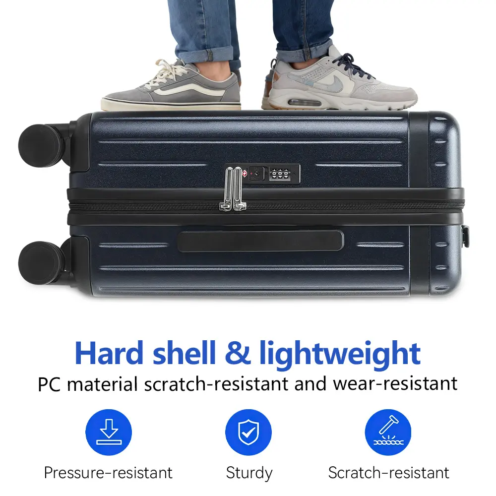 Juego de 3 Maletas Rígidas ABS+PC Expandibles, con Cerradura TSA, Ruedas Silenciosas 360° y Diseño Ligero, 20/24/28 Pulgadas, Ideal para Viajes Internacionales y de Negocios