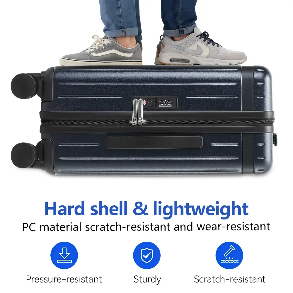 Juego de 3 Maletas Rígidas ABS+PC Expandibles, con Cerradura TSA, Ruedas Silenciosas 360° y Diseño Ligero, 20/24/28 Pulgadas, Ideal para Viajes Internacionales y de Negocios