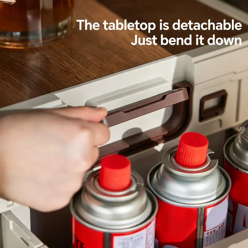 Caja de almacenamiento rectangular plegable para exteriores con tapa: organizador para el hogar transpirable, inodoro y con superficie ajustable.