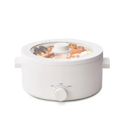Olla eléctrica portátil de 2 L con revestimiento cerámico antiadherente, multifuncional, calentamiento rápido y protección contra sobrecalentamiento, ideal para ramen, pasta y fondue.