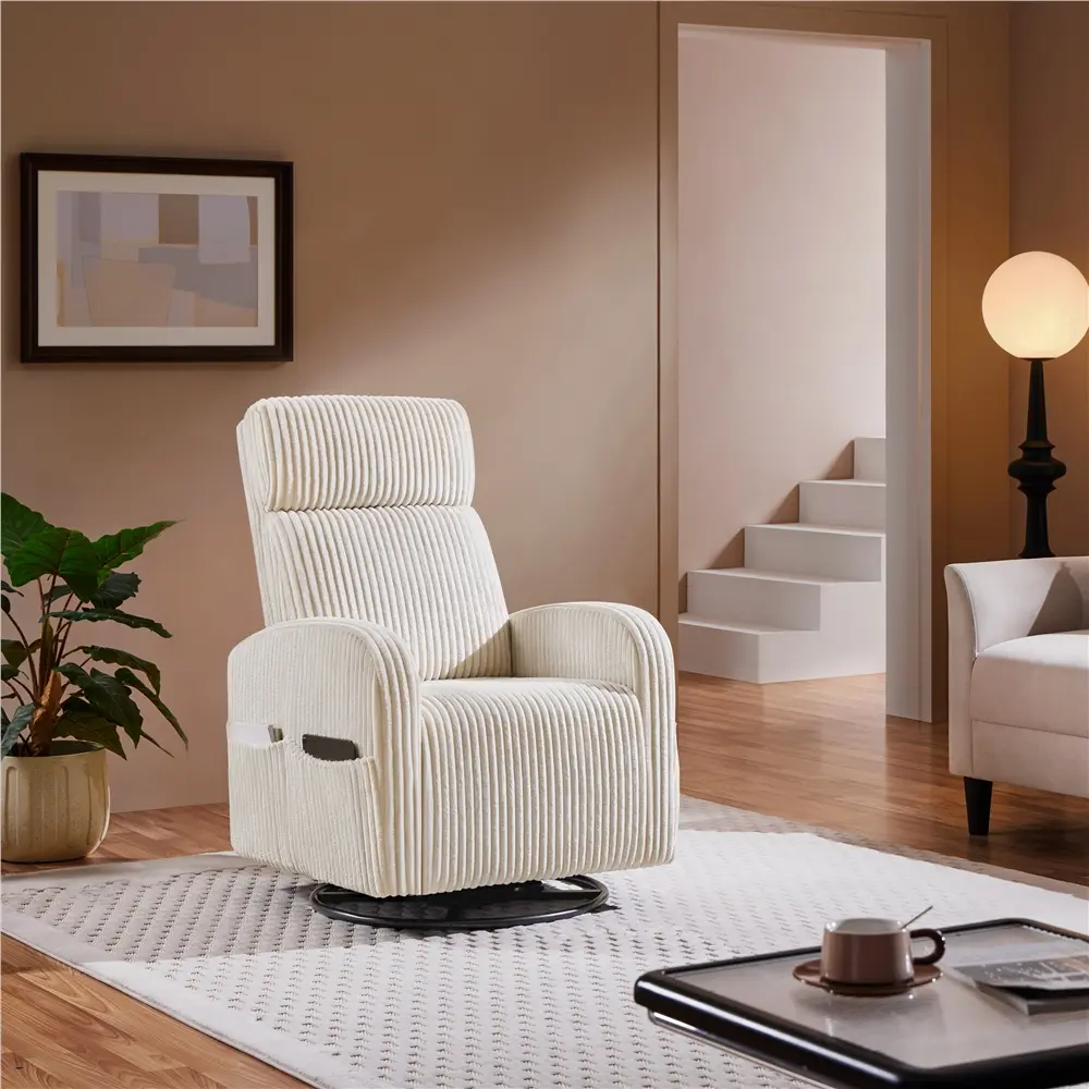 Sillón mecedor y giratorio de pana para guardería Yaheetech