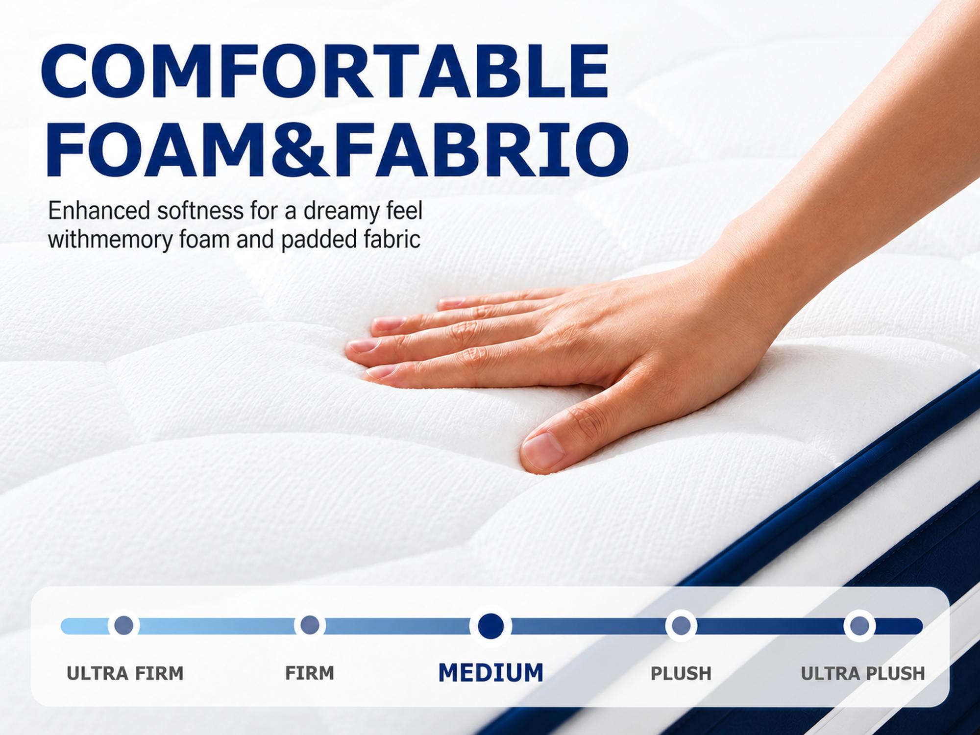 10/12/14 Inch Twin/Full//Queen/King , Fiberglass-Free Hybrid Mattress in a Box (Queen Size), Memory Foam & Pocket Spring, Pressure Relief, Motion Isolation, Zoned Back Support, Breathable Knit Cover, Soft Comfortable Black Mattress, Queen Size mattress