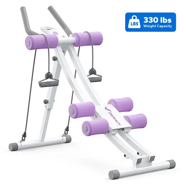 Máquina de entrenamiento abdominal ajustable con monitor LCD para esculpir el core y la cintura