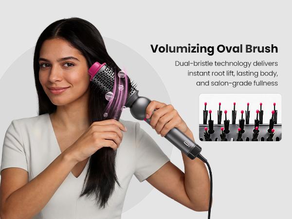 7-in-1 High-Speed Negative Ion Hot Air Styler & Blow Dryer Brush Set - Detachable Heads, Automatic Curler for Curly Hair, Straightening, Volumizing, Anti-Frizz, US Plug, Holiday Gift for All Hair Types